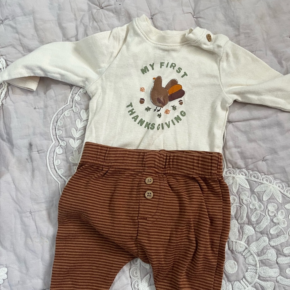 Carter's Cream and Brown My First Thanksgiving Set